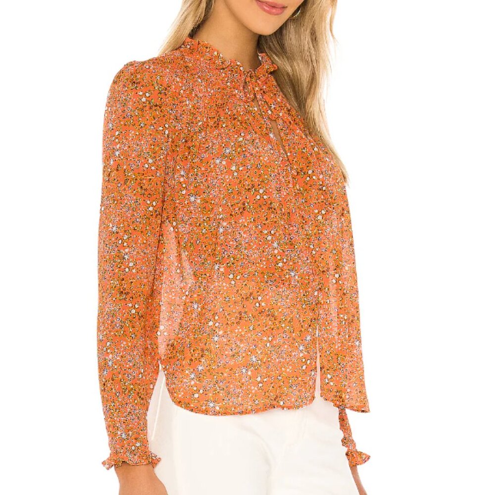 Free People X REVOLVE Lela Blouse in Coral Combo - Picture 3 of 4